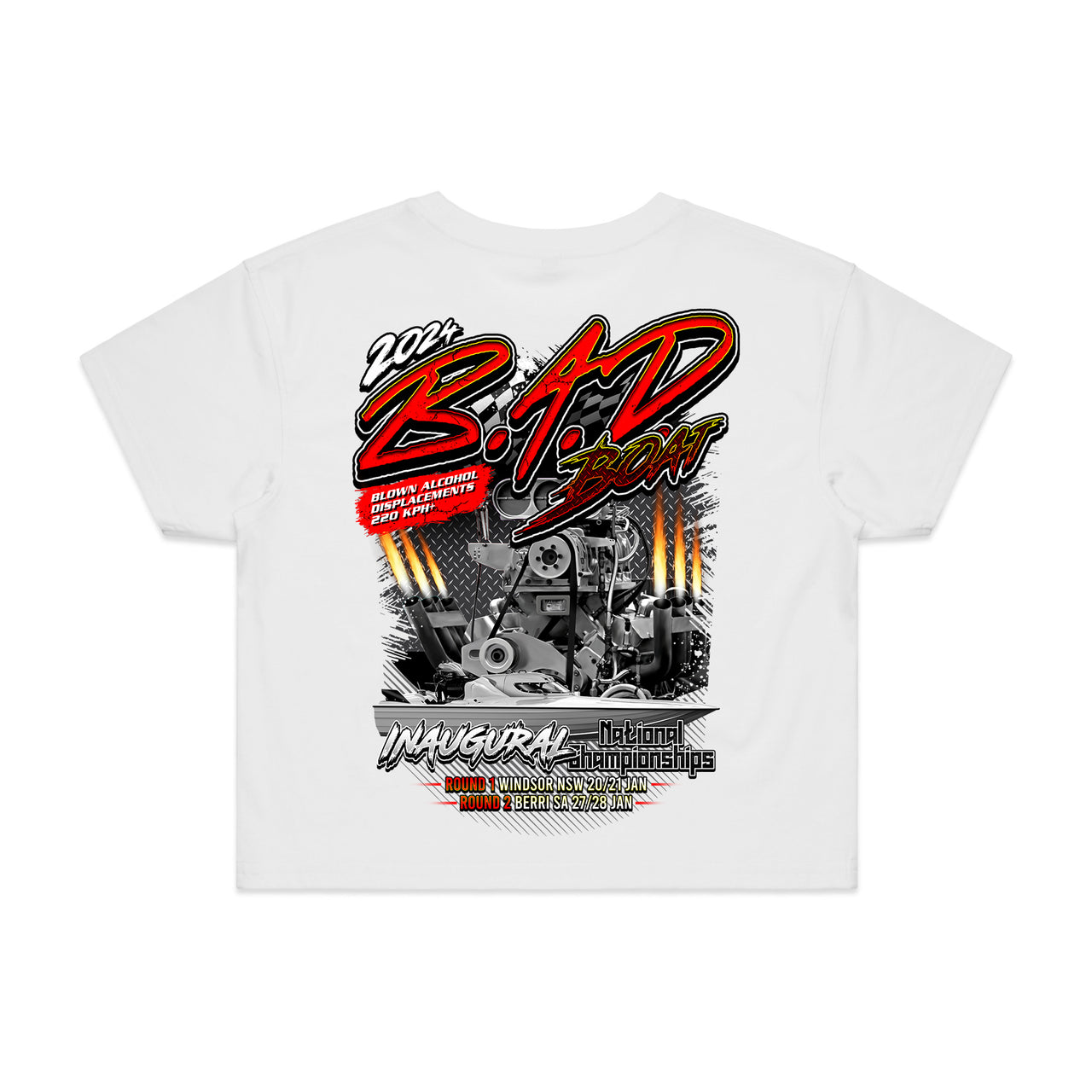 B.A.D Boat 2024 Event Ladies Crop Tee