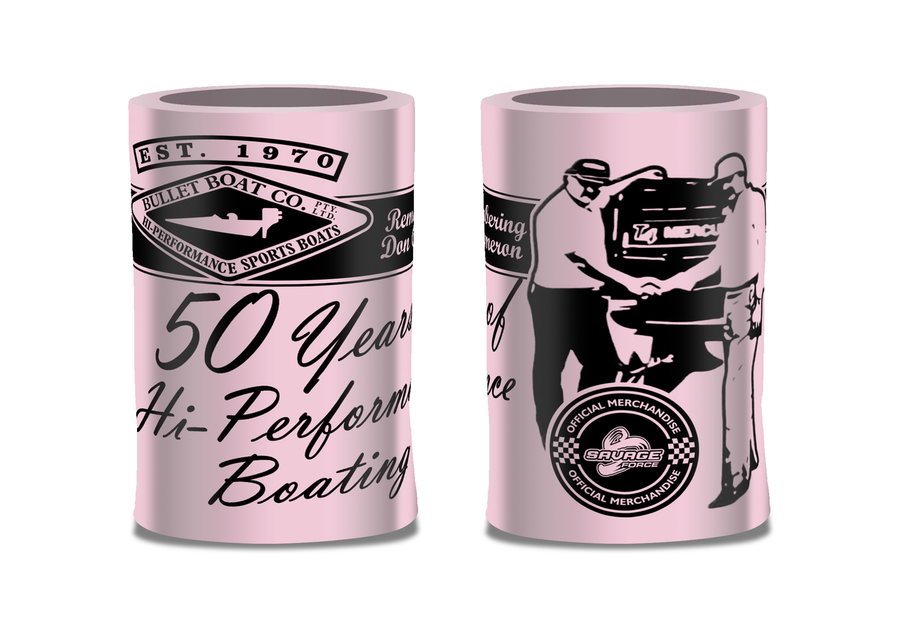 Bullet Boats 50th Anniversary Stubbie
