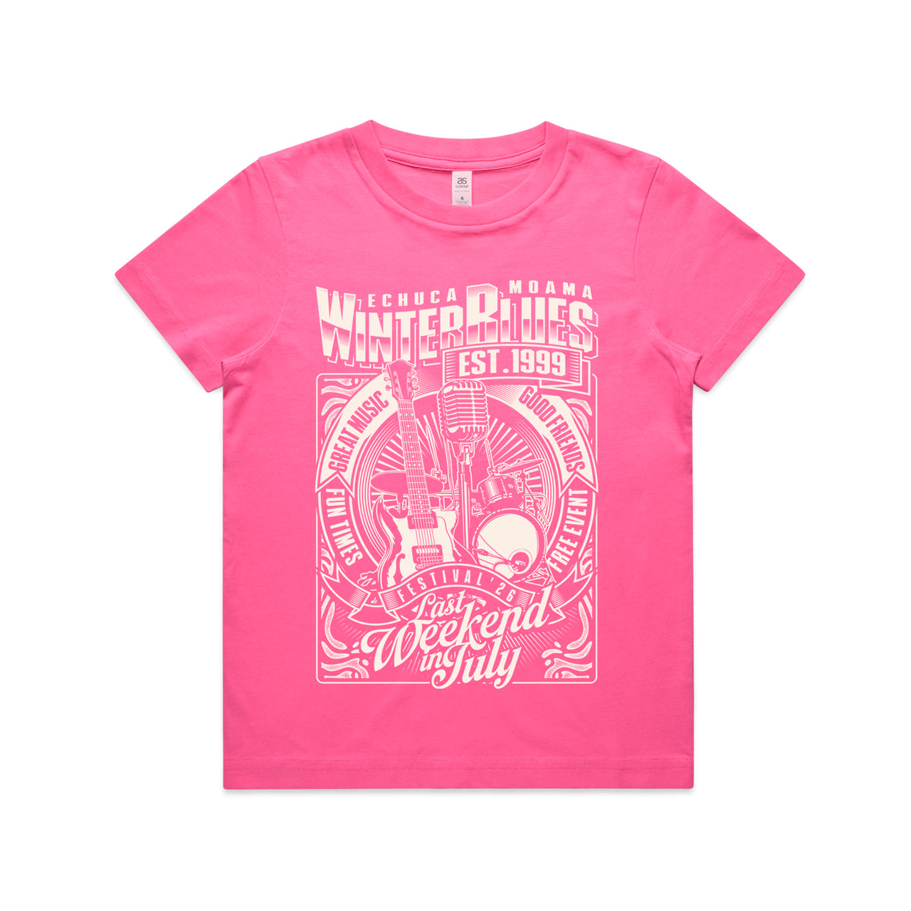 Echuca Moama Winter Blues 2026 Kids Guitar Tee