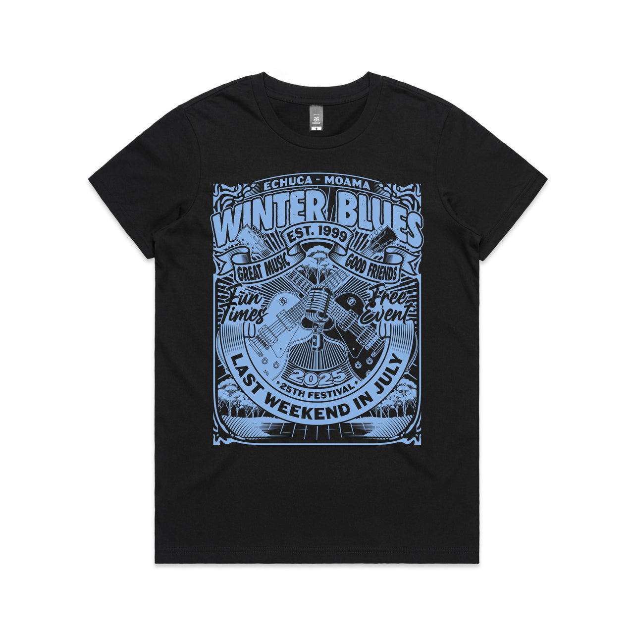 Winter Blues 2025 Ladies Guitar Tee