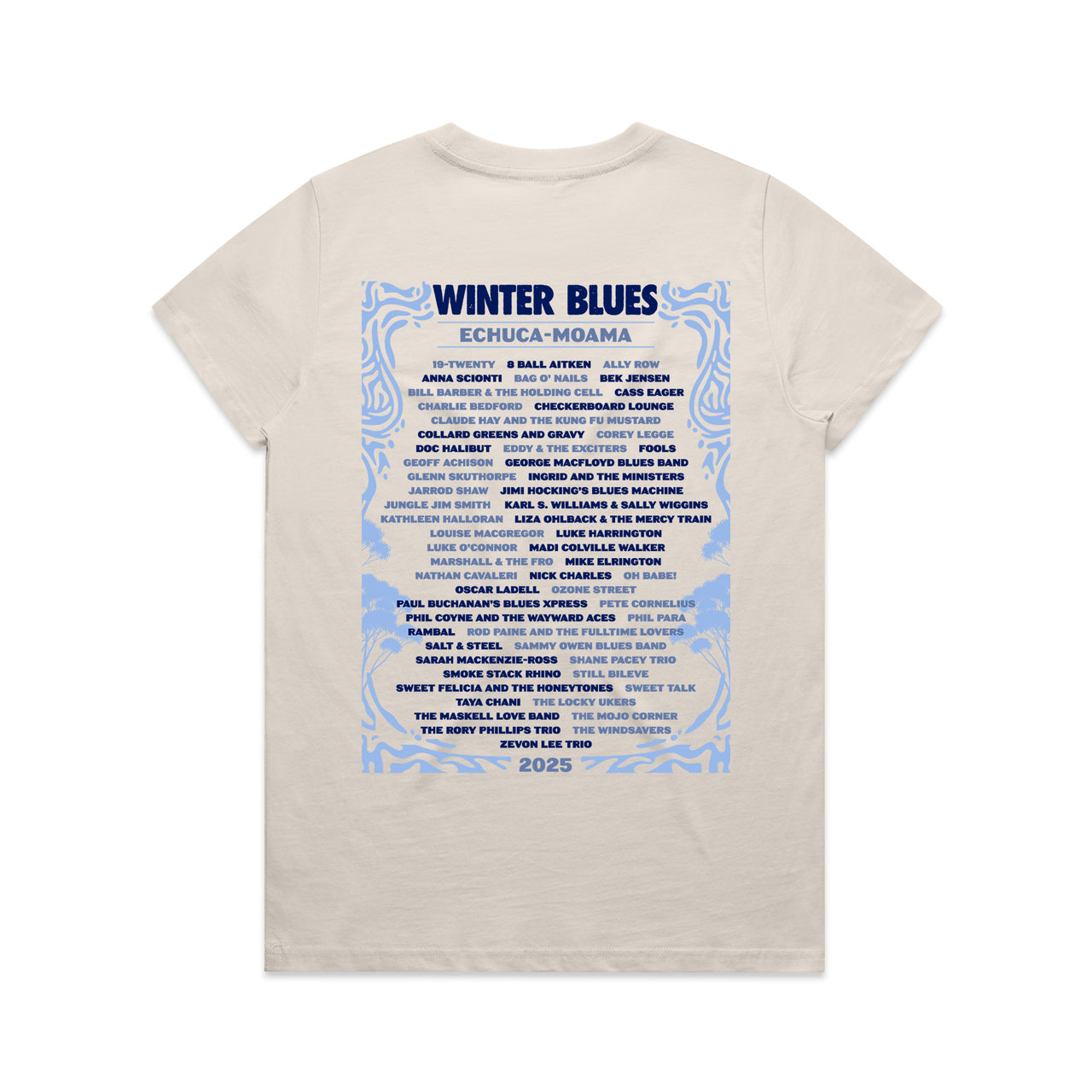 Winter Blues 2025 Ladies Band List Tee