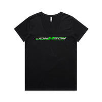 Thumbnail for Johnson Racing Women's V Neck Tee: PRE-ORDER