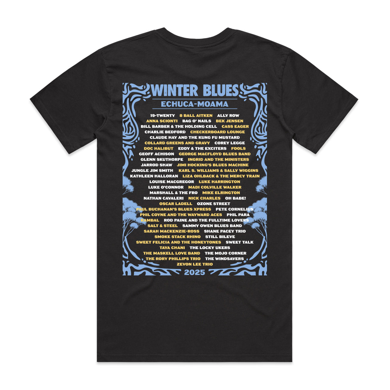 Winter Blues 2025 Men's Band List Tee