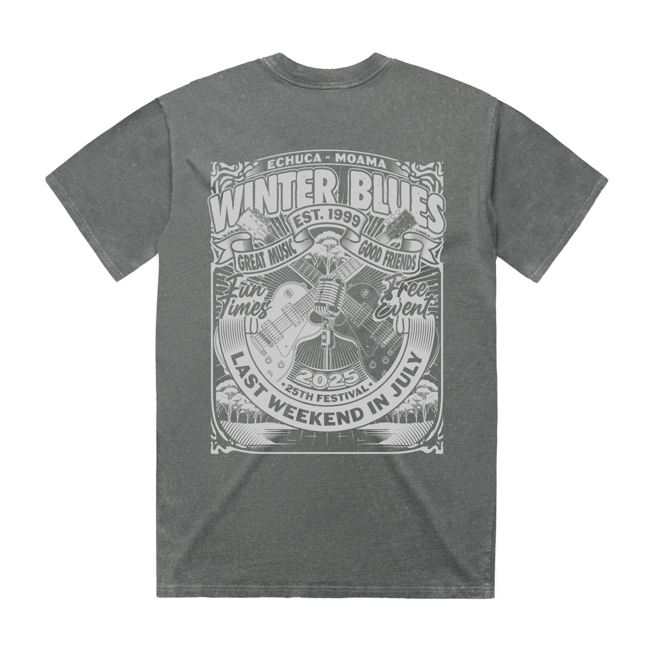 Winter Blues 2025 Men's Stone Wash Heavy Guitar Tee