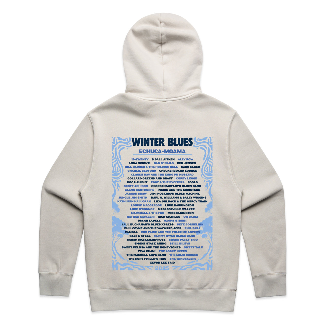 Winter Blues 2025 Men's Relax Faded Band List Hood