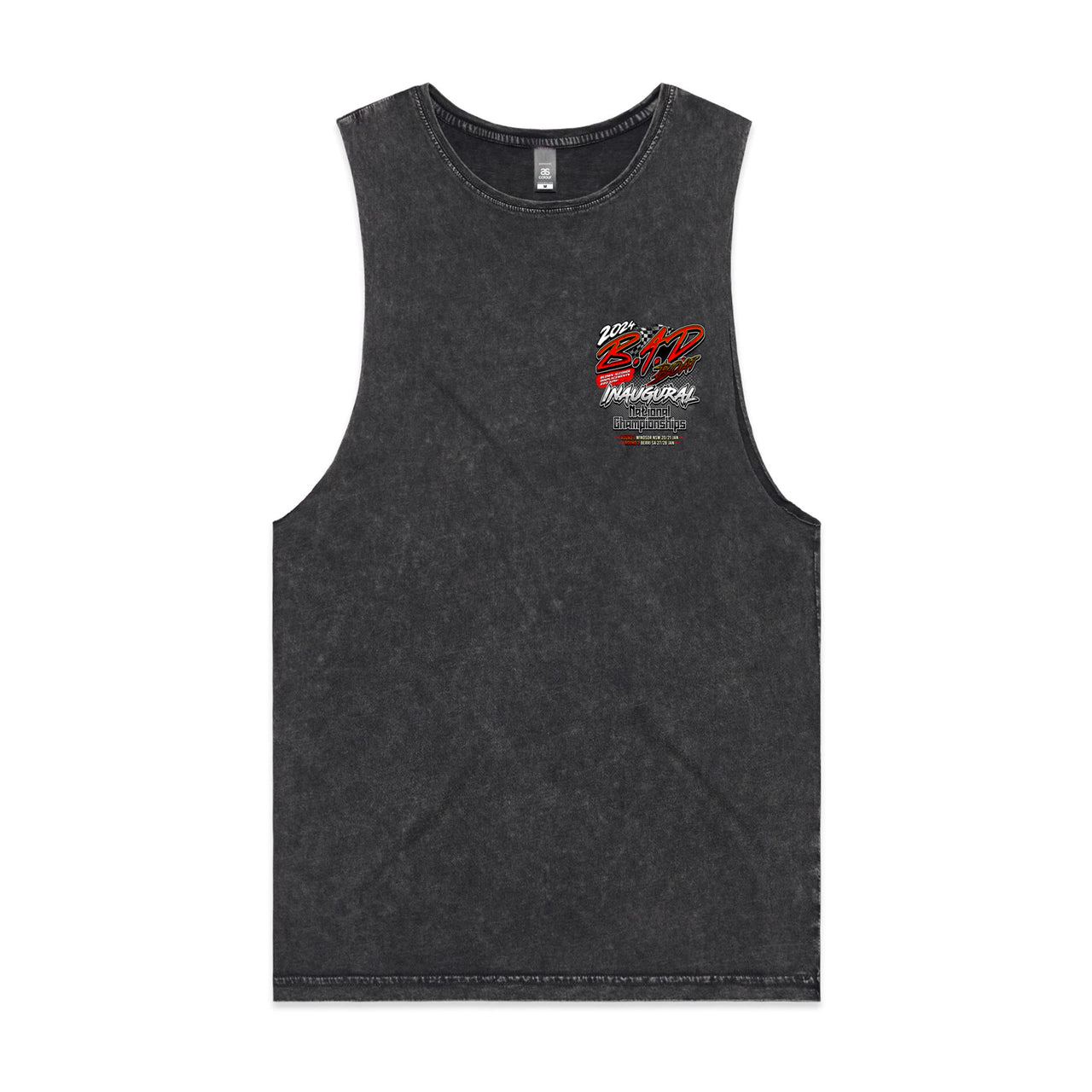 B.A.D Boat 2024 Event Men's Stone Wash Tank