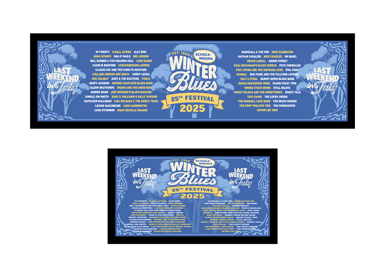 Winter Blues 2025 Bar Runner