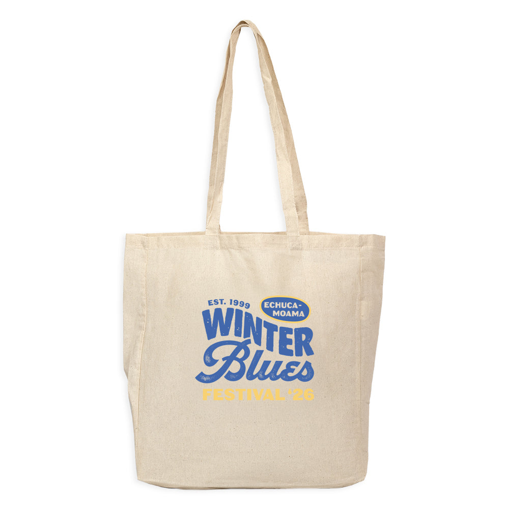 Echuca Moama Winter Blues 2026 Calico Tote Bag