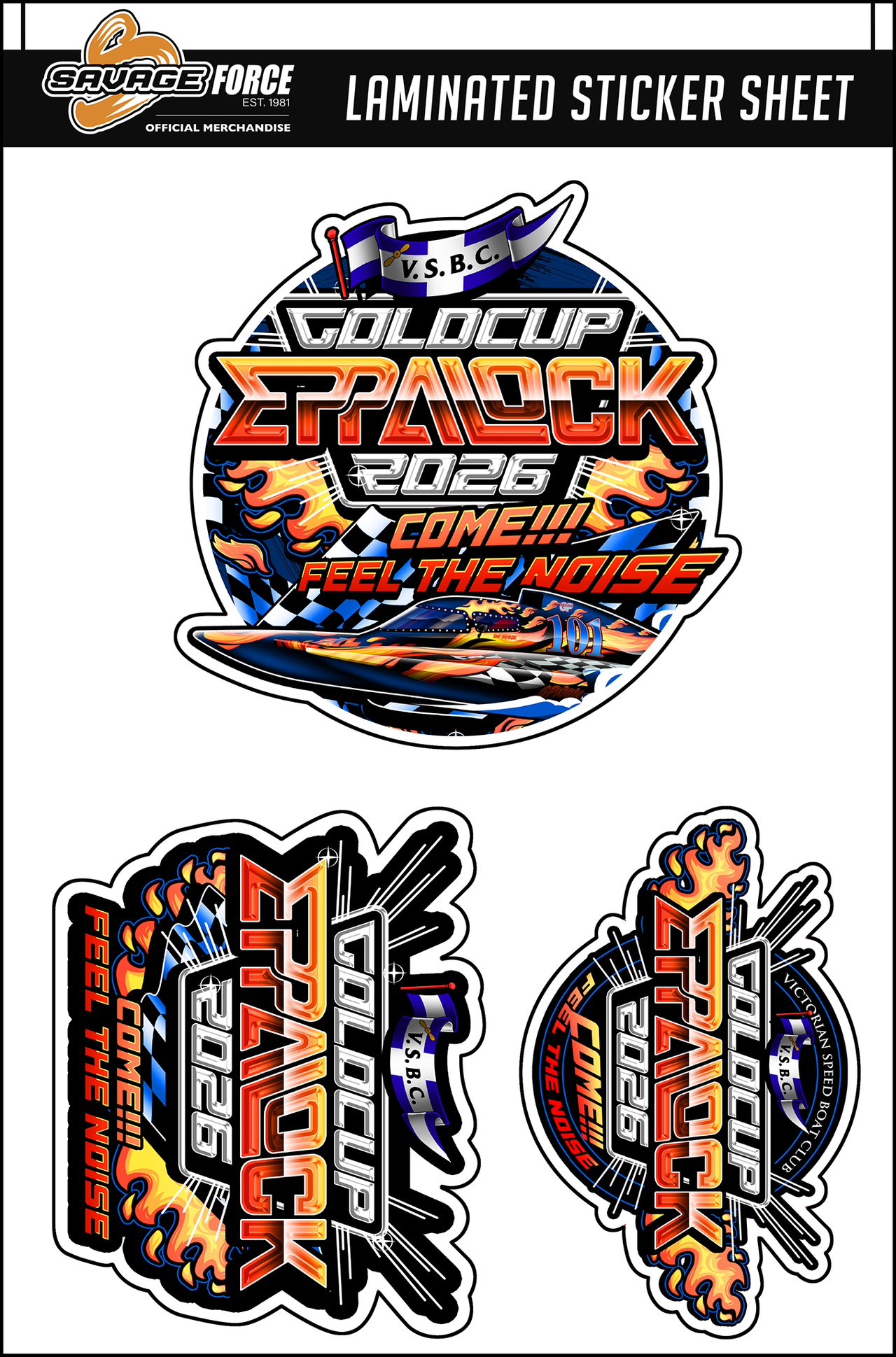 Eppalock Gold Cup 2026 Event Sticker Sheet