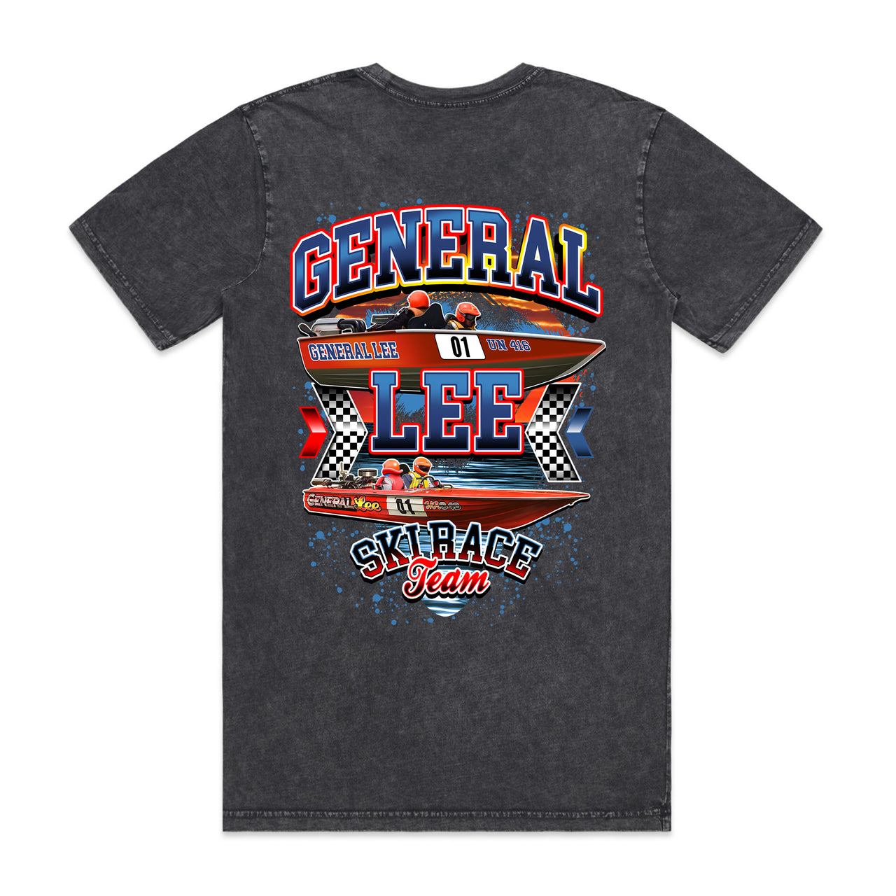 General Lee Ski Race Team Men's Stone Wash Tee