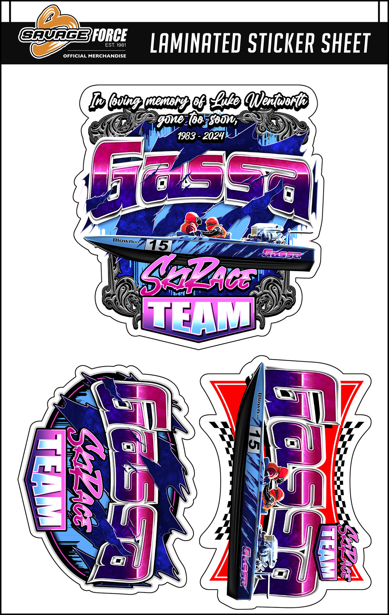 Gassa Ski Race Team Sticker Sheet