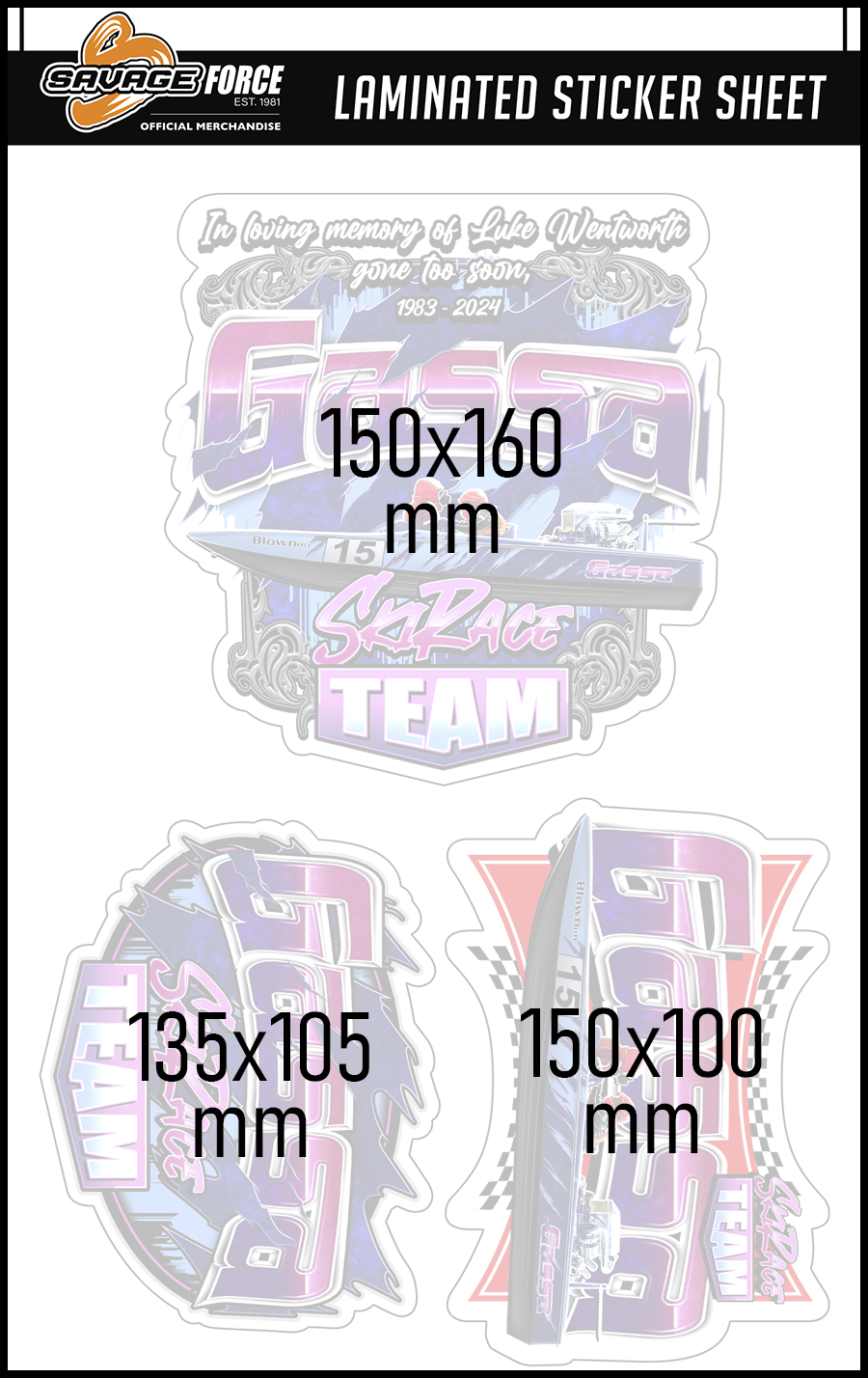 Gassa Ski Race Team Sticker Sheet