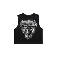 Thumbnail for 99 Psycho Clowns Black Print Ladies Crop Tank