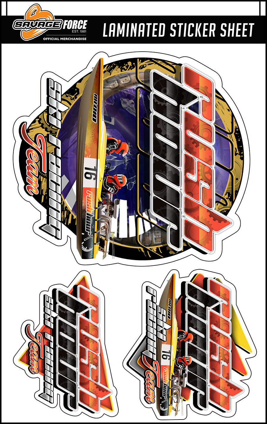 Rush Hour Ski Racing Team Sticker Sheet
