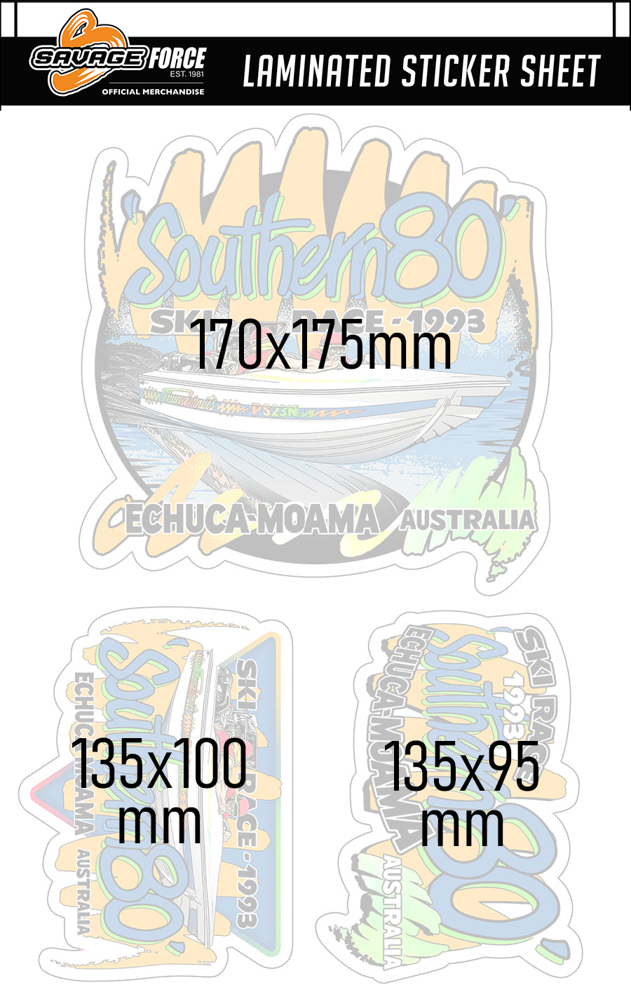 S80 1993 Thundernuts Sticker Sheet