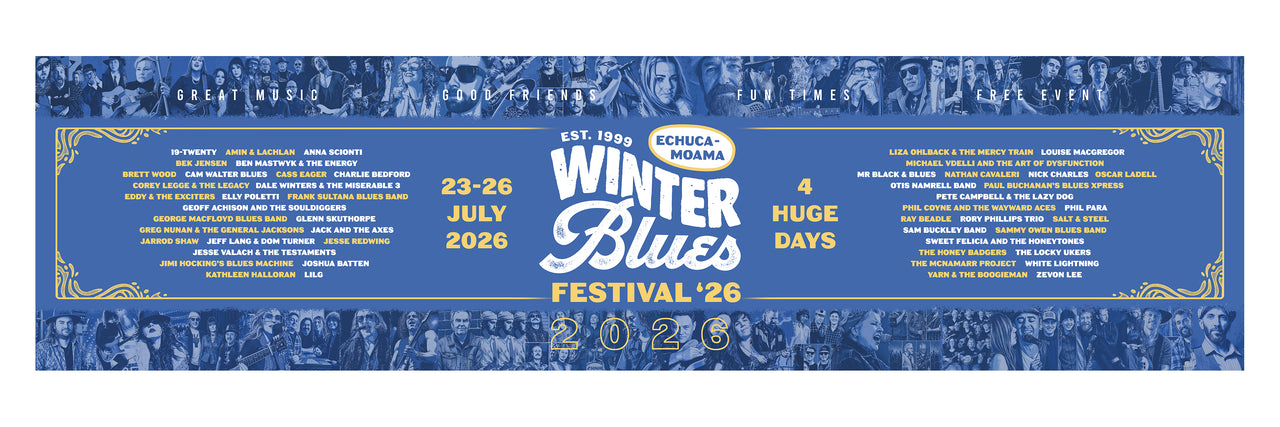 Echuca Moama Winter Blues 2026 Single Sticker