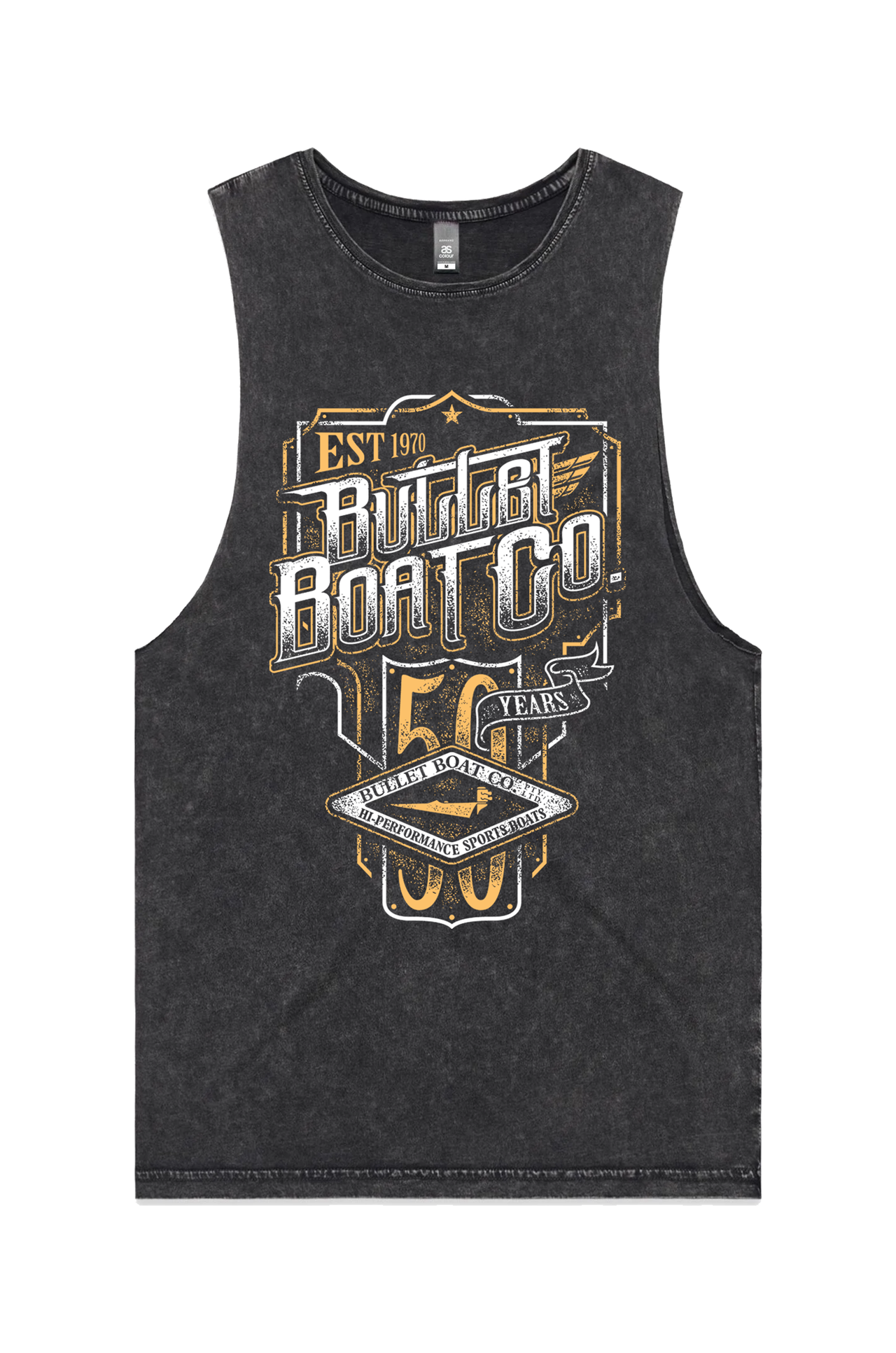 Bullet Boats 50th Anniversary Vintage Premium Stone Wash Tank