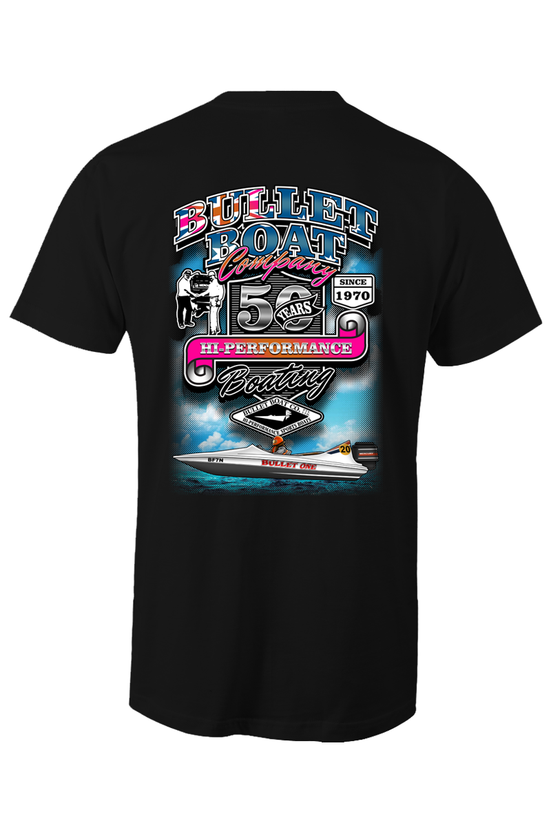 Bullet Boats 50th Anniversary Full On Tee