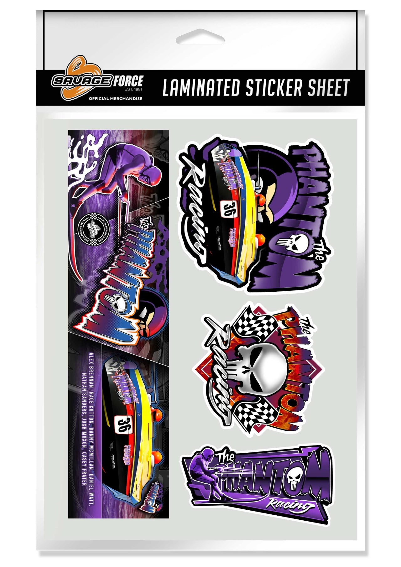 The Phantom Racing Sticker Sheet