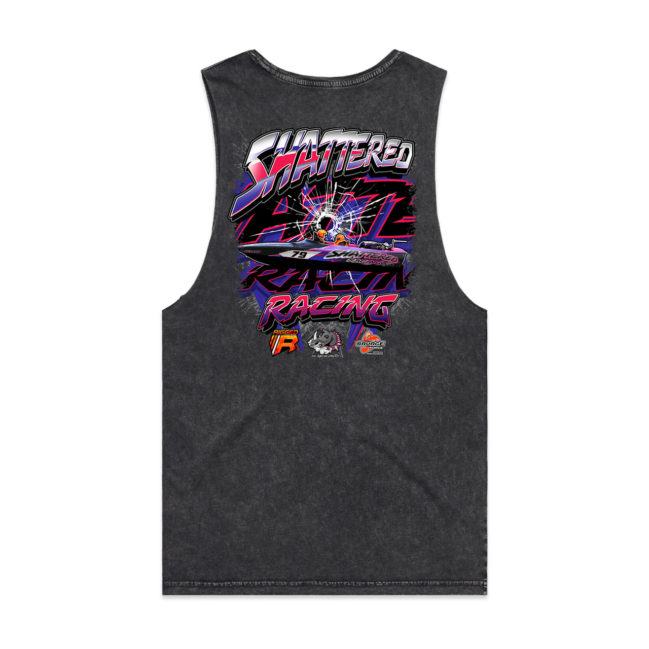 Shattered Race Team Men's Stone Wash Tank